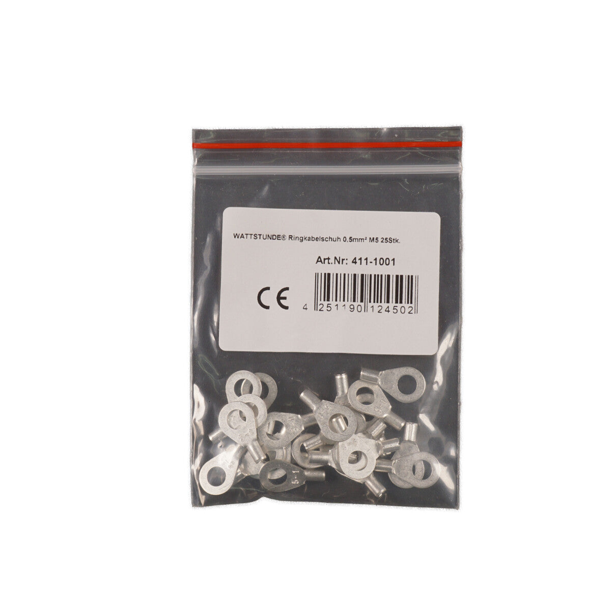 WATTSTUNDE® Ringkabelschuh 0,5 mm² M5 25 Stk.