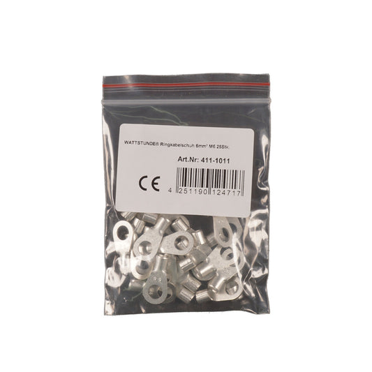 WATTSTUNDE® Ringkabelschuh 6 mm² M6 25 Stk.