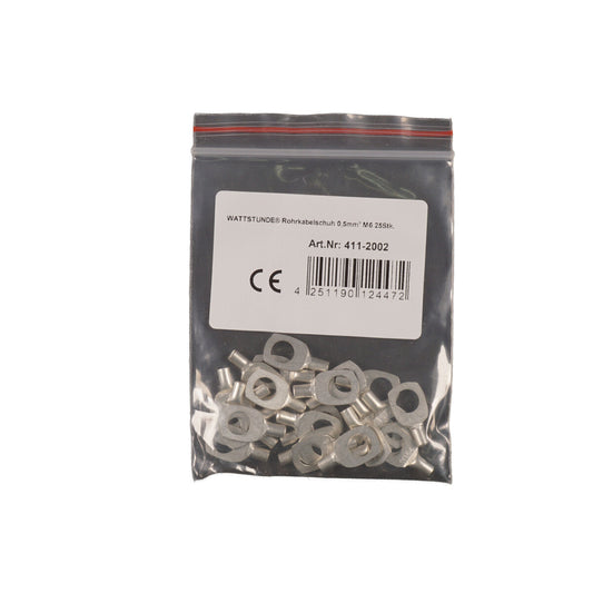 WATTSTUNDE® Rohrkabelschuh 0,5 mm² M6 25 Stk.