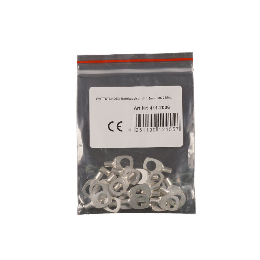 WATTSTUNDE® Rohrkabelschuh 1,5 mm² M6 25 Stk.