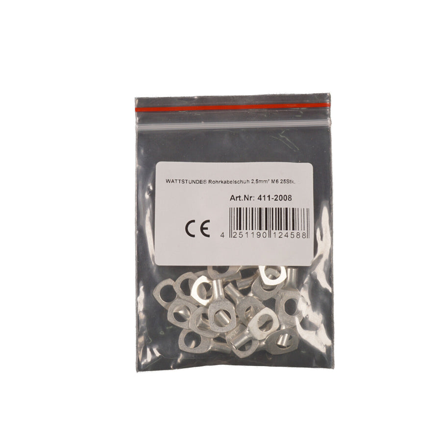 WATTSTUNDE® Rohrkabelschuh 2,5 mm² M6 25 Stk.