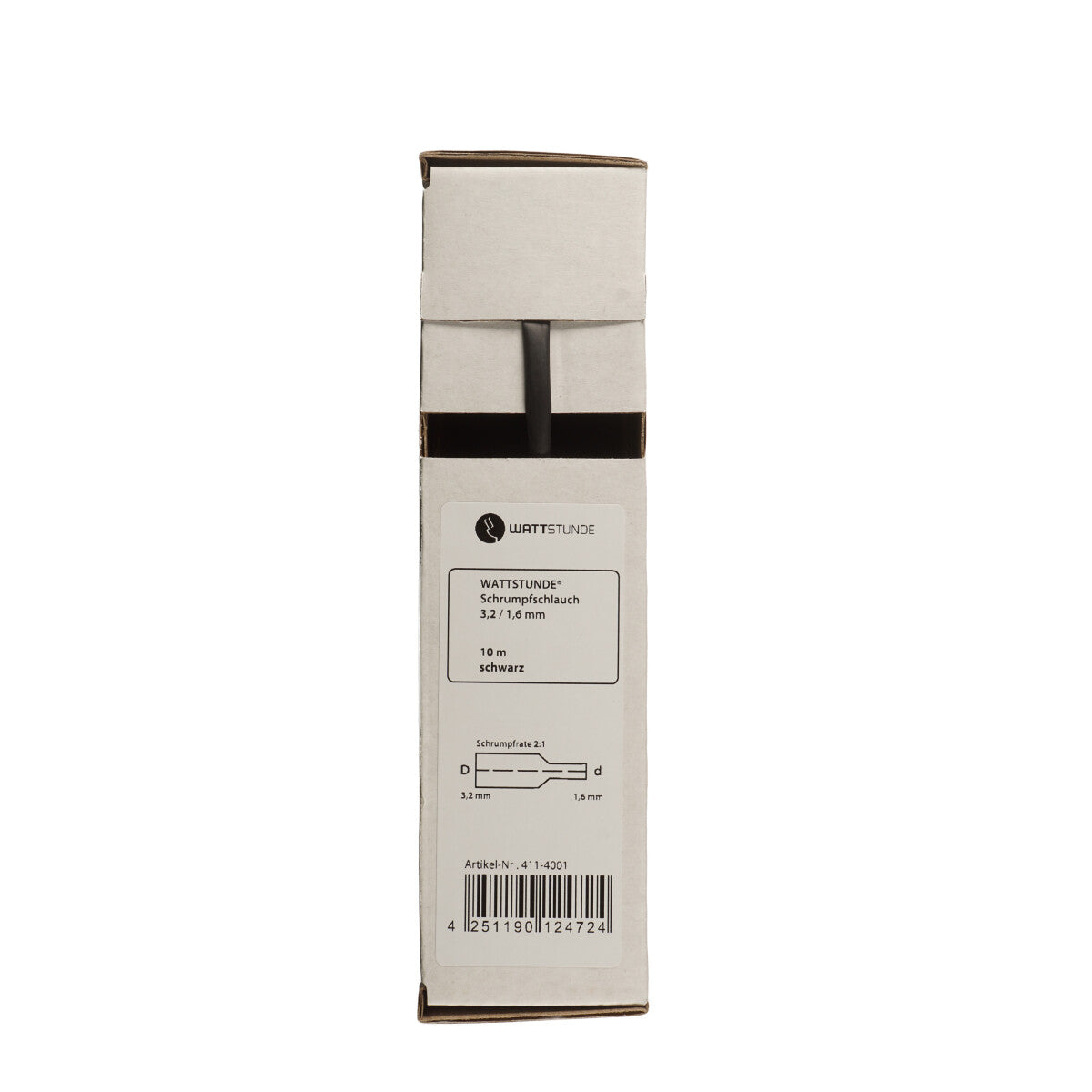 WATTSTUNDE® Schrumpfschlauch 3,2/1,6 mm 10 m schwarz