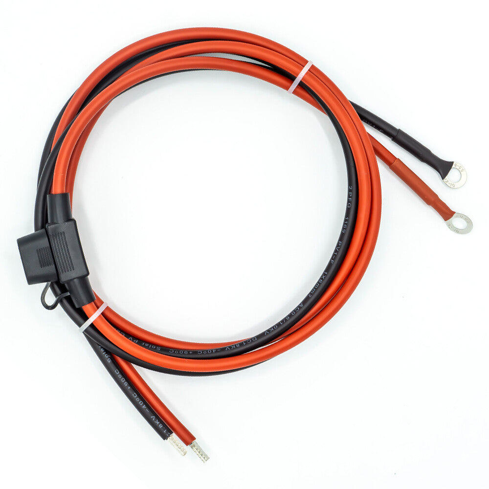 WATTSTUNDE® Sicherungskabel (mit Sicherung 20 A) 2 x 4 mm² M8/Aderendhülse 1,5 m rot/schwarz