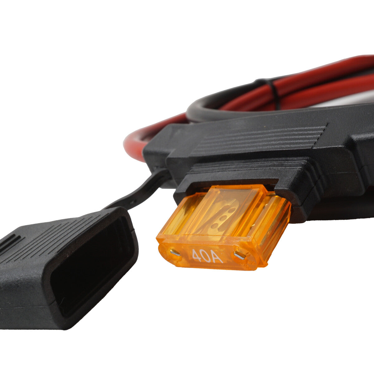 WATTSTUNDE® Sicherungskabel (mit Sicherung 40 A) 2 x 10 mm² M8/Aderendhülse 1,5 m rot/schwarz