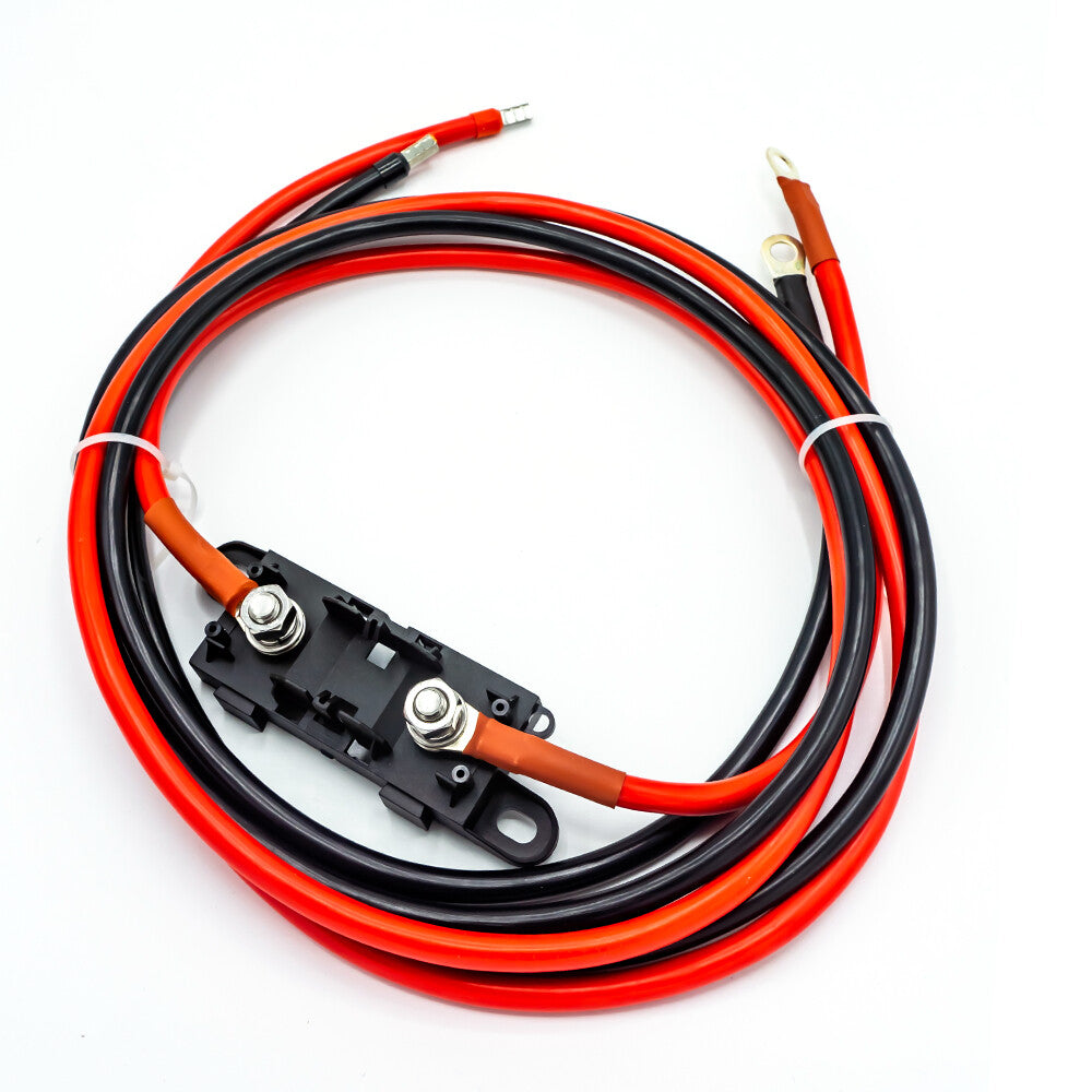 WATTSTUNDE® Sicherungskabel (mit Sicherungshalter) 2 x 35 mm² M8/Aderendhülse 2 m rot/schwarz