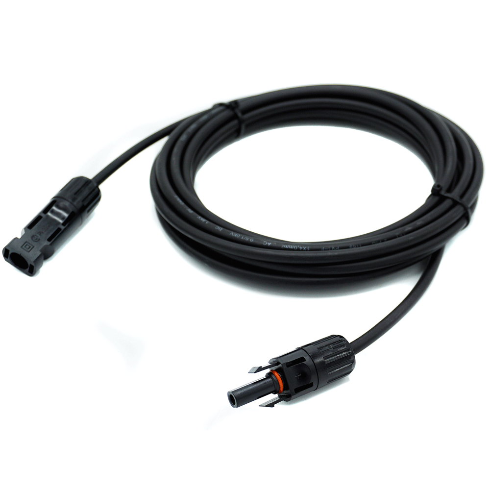 WATTSTUNDE® Solarverlängerungskabel 2x4 mm² Typ-MC4/Typ-MC4 10 m schwarz