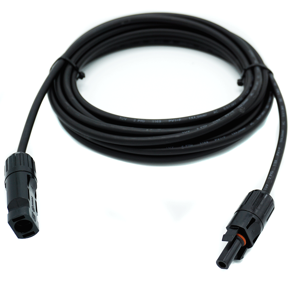 WATTSTUNDE® Solarverlängerungskabel 2x4 mm² Typ-MC4/Typ-MC4 10 m schwarz