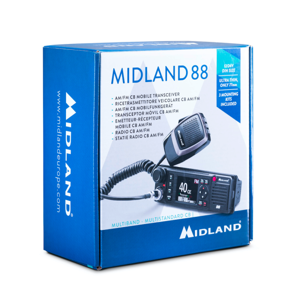 Midland M88 CB Radio AM / FM LCD Color 12V / 24V